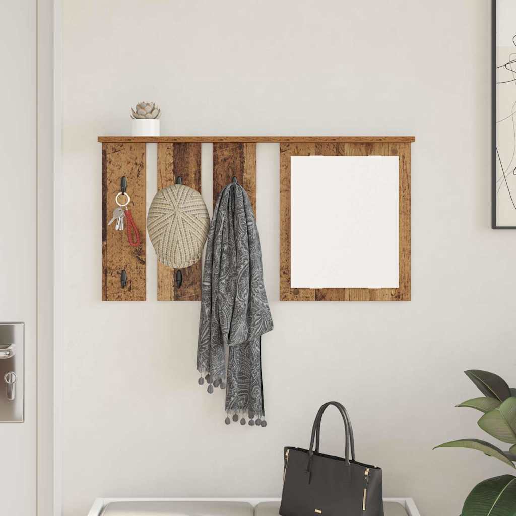 Appendiabiti a muro con specchio Legno vecchio 85 x 10 x 45 cm | homemem39
