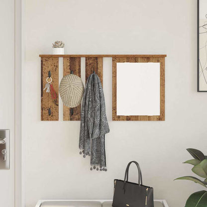 Appendiabiti a muro con specchio Legno vecchio 85 x 10 x 45 cm | homemem39