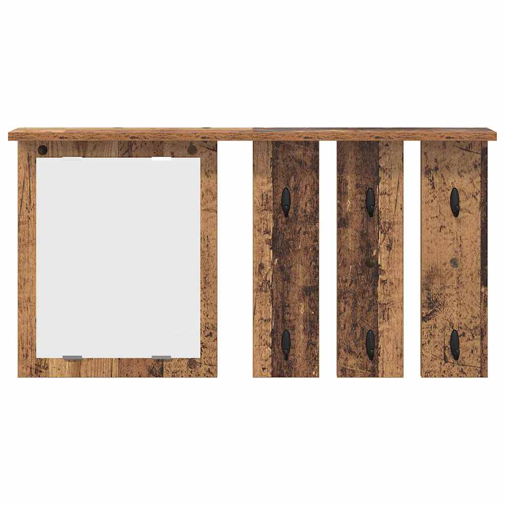 Appendiabiti a muro con specchio Legno vecchio 85 x 10 x 45 cm | homemem39