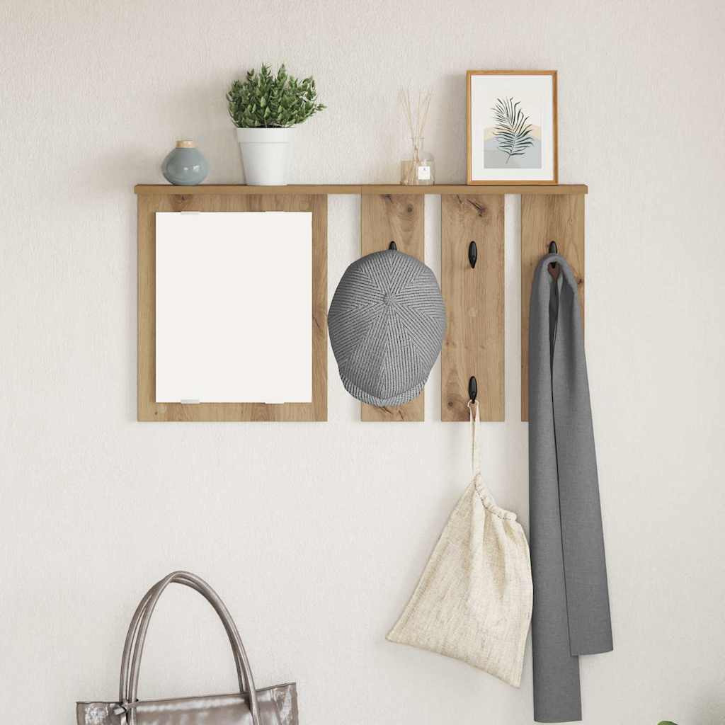 Appendiabiti a muro rovere artigianale 85 x 10 x 45 cm | homemem39