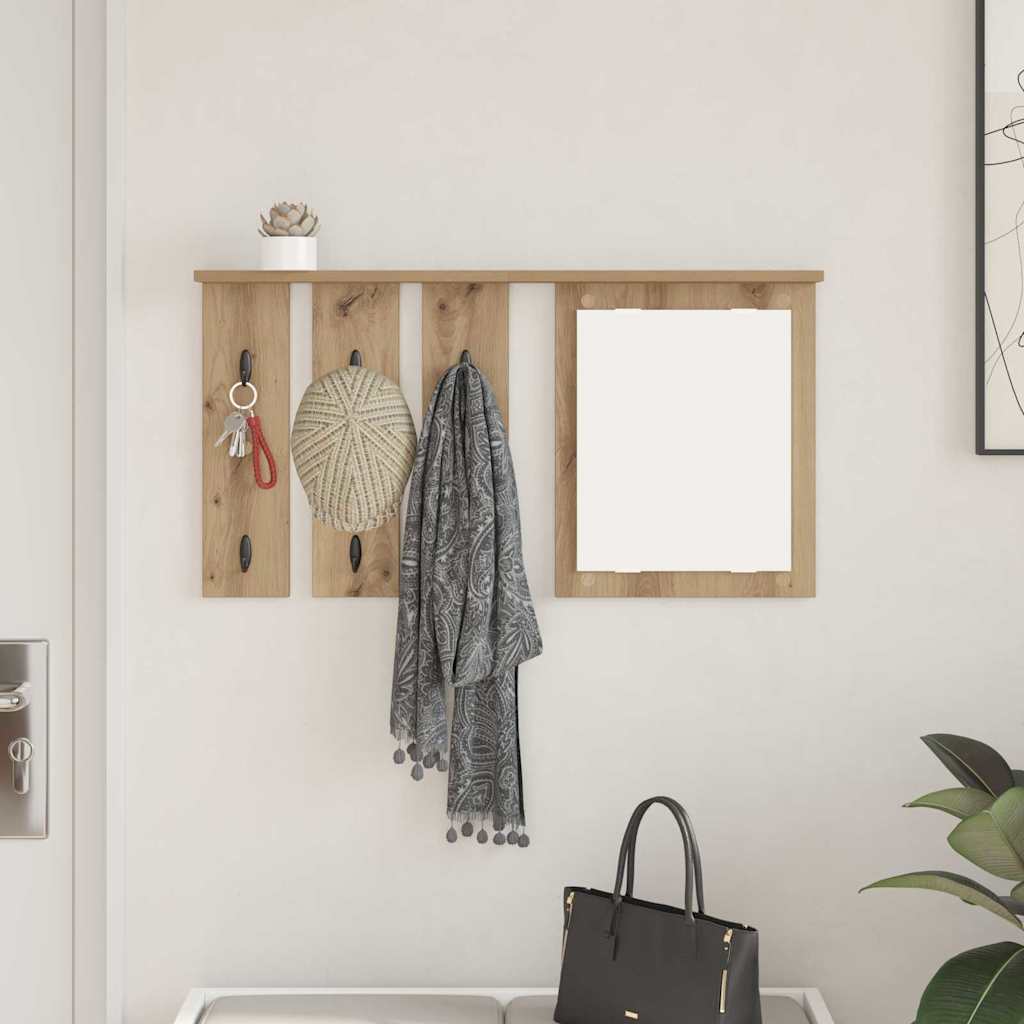 Appendiabiti a muro rovere artigianale 85 x 10 x 45 cm | homemem39