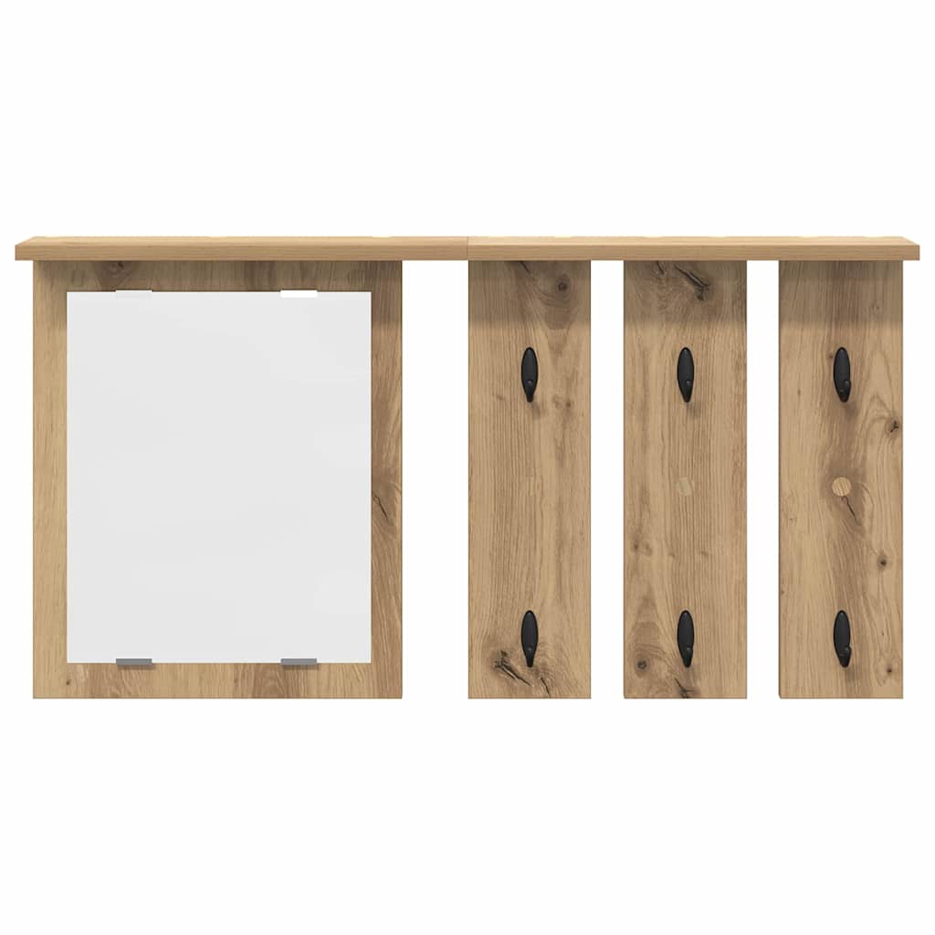 Appendiabiti a muro rovere artigianale 85 x 10 x 45 cm