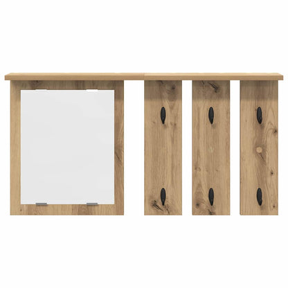 Appendiabiti a muro rovere artigianale 85 x 10 x 45 cm