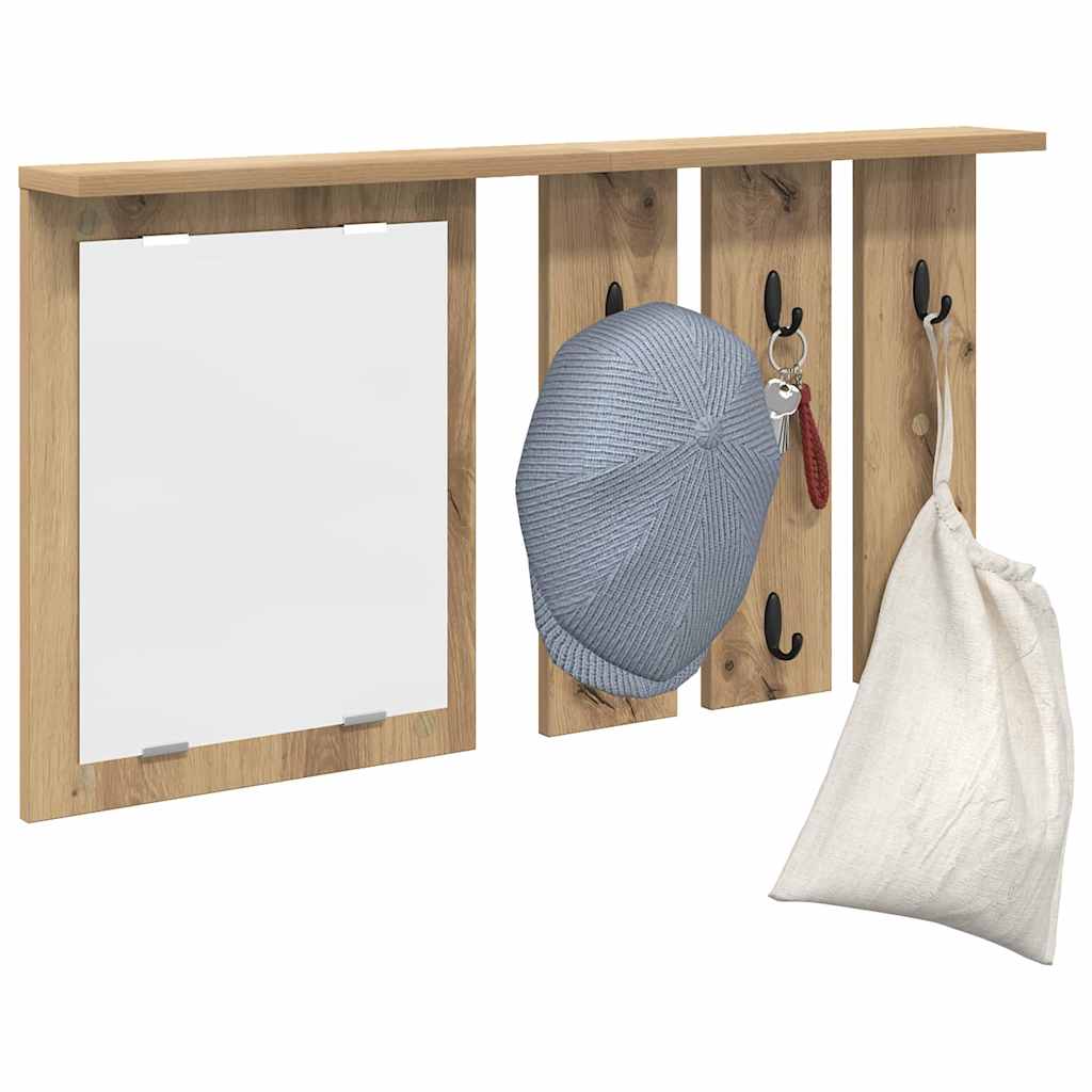 Appendiabiti a muro rovere artigianale 85 x 10 x 45 cm | homemem39