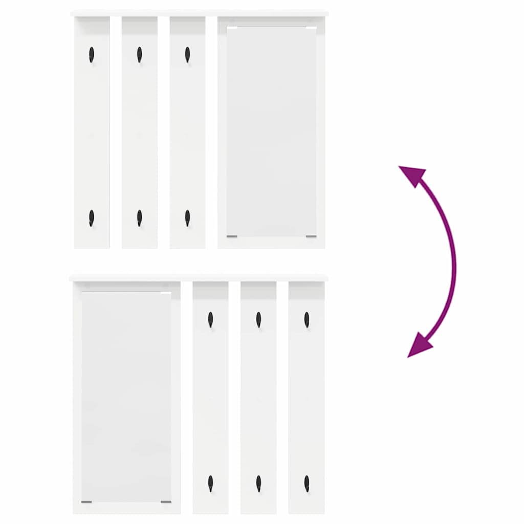 Appendiabiti a muro Bianco 84 x 10 x 80 cm Legno multistrato | homemem39