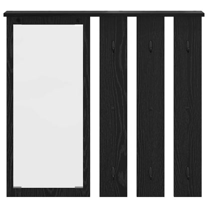 Appendiabiti a muro con lo scaffale Rovere nero 84 x 10 x 80 cm