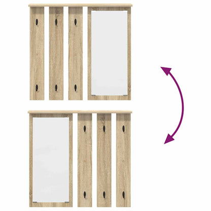 Appendiabiti a muro con specchio rovere sonoma 84 x 10 x 80 cm | homemem39