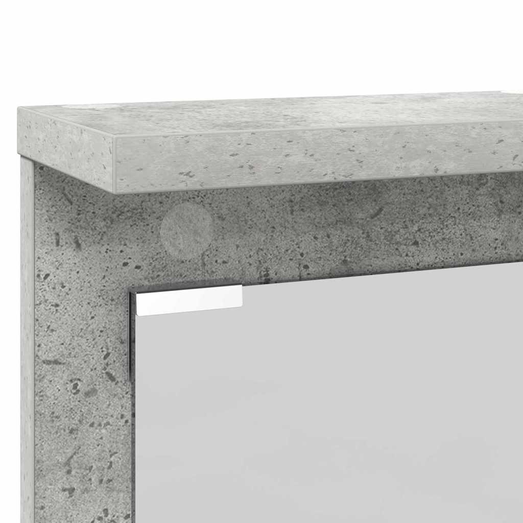 Appendiabiti a muro con specchio Grigio cemento 84 x 10 x 80 cm