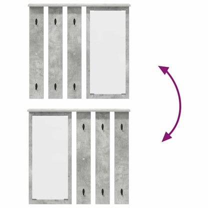 Appendiabiti a muro con specchio Grigio cemento 84 x 10 x 80 cm | homemem39