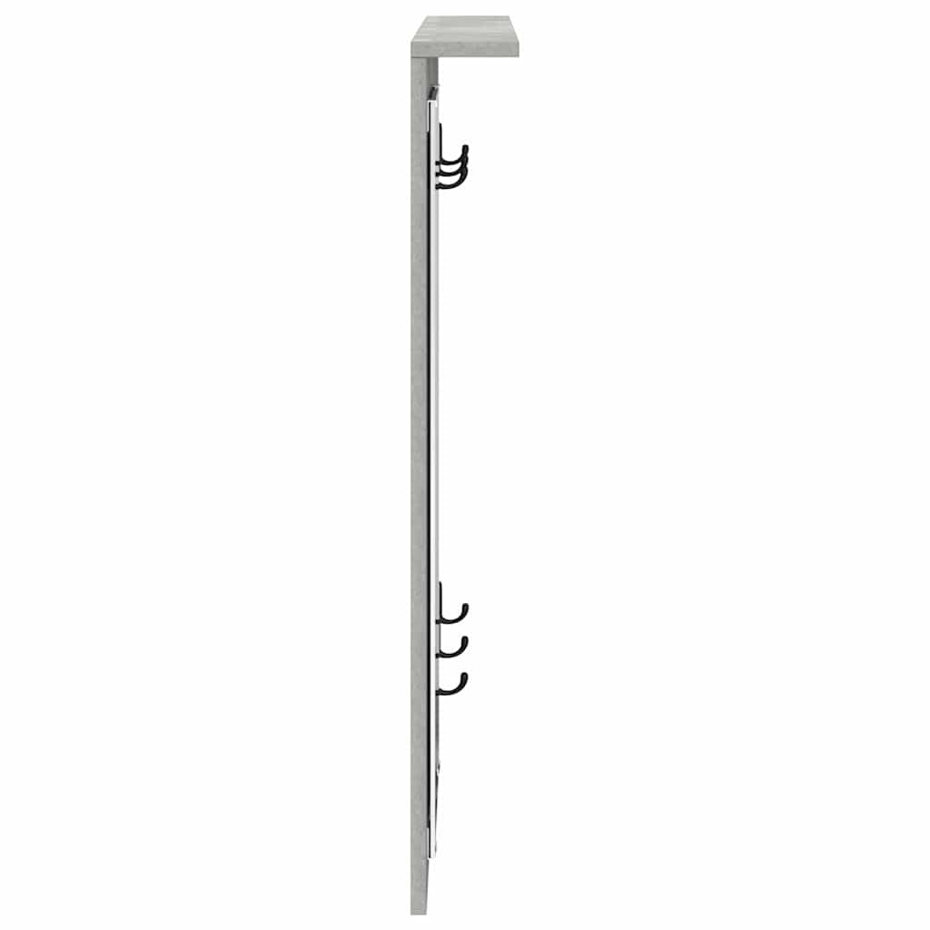 Appendiabiti a muro con specchio Grigio cemento 84 x 10 x 80 cm