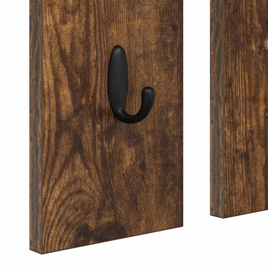 Appendiabiti a muro con lo scaffale Rovere fumo 84 x 10 x 80 cm | homemem39
