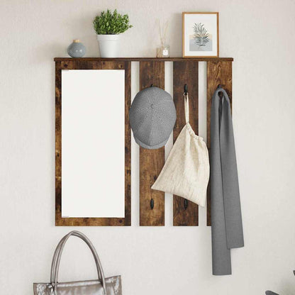 Appendiabiti a muro con lo scaffale Rovere fumo 84 x 10 x 80 cm | homemem39