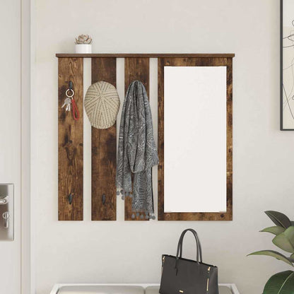 Appendiabiti a muro con lo scaffale Rovere fumo 84 x 10 x 80 cm | homemem39