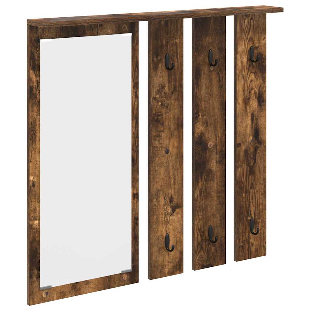 Appendiabiti a muro con lo scaffale Rovere fumo 84 x 10 x 80 cm | homemem39