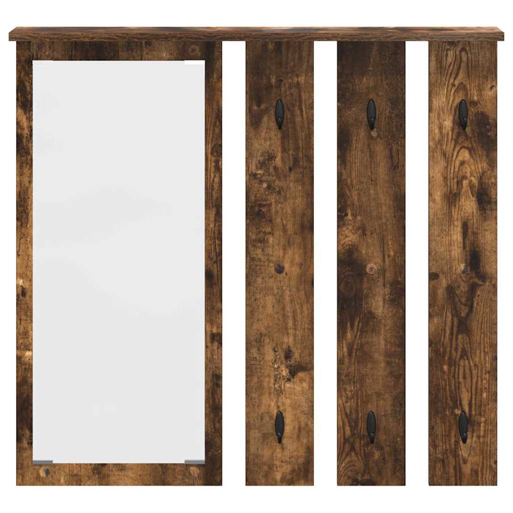 Appendiabiti a muro con lo scaffale Rovere fumo 84 x 10 x 80 cm | homemem39