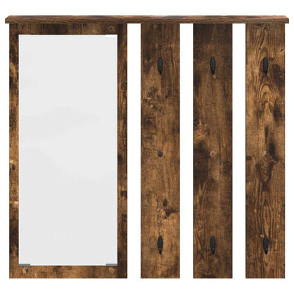 Appendiabiti a muro con lo scaffale Rovere fumo 84 x 10 x 80 cm | homemem39