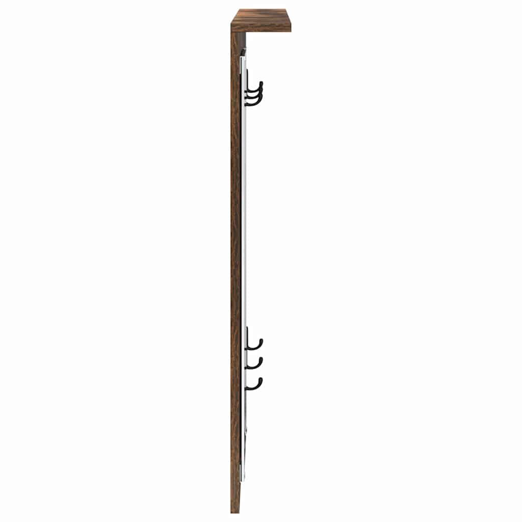 Appendiabiti a muro con lo scaffale Rovere fumo 84 x 10 x 80 cm | homemem39