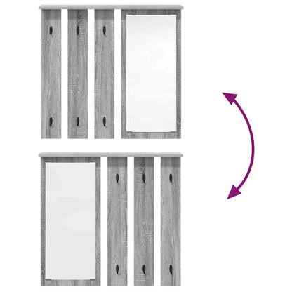 Appendiabiti a muro con specchio Grigio sonoma 84 x 10 x 80 cm | homemem39