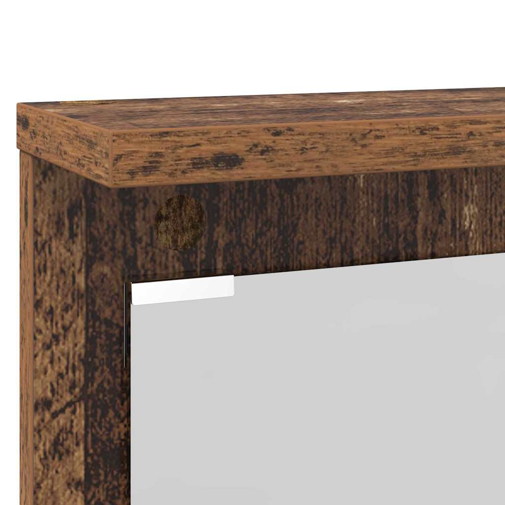 Appendiabiti a muro con specchio Legno vecchio 84 x 10 x 80 cm | homemem39
