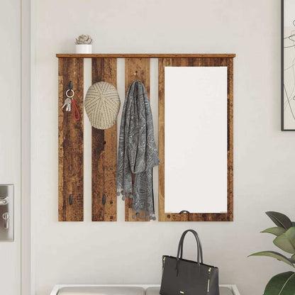 Appendiabiti a muro con specchio Legno vecchio 84 x 10 x 80 cm | homemem39