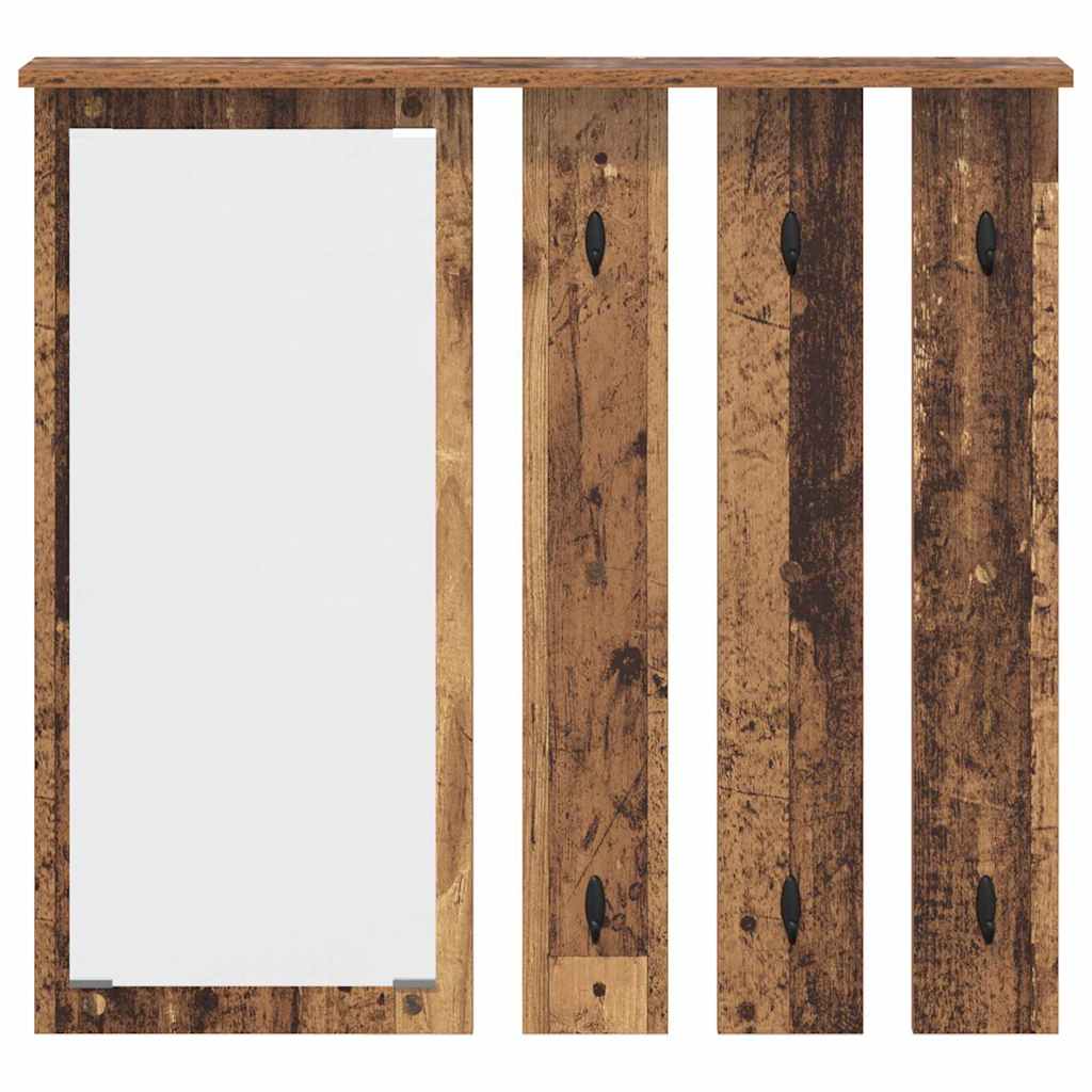 Appendiabiti a muro con specchio Legno vecchio 84 x 10 x 80 cm | homemem39