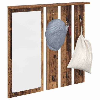 Appendiabiti a muro con specchio Legno vecchio 84 x 10 x 80 cm | homemem39