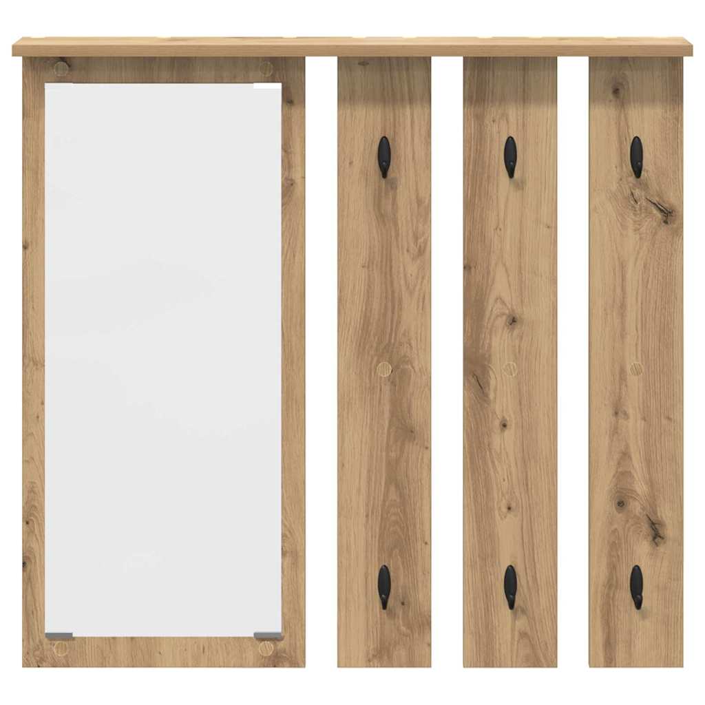 Appendiabiti a muro rovere artigianale 84 x 10 x 80 cm