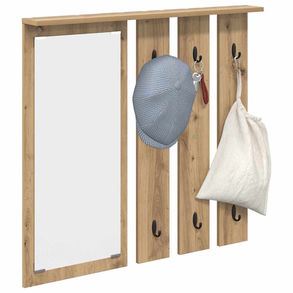 Appendiabiti a muro rovere artigianale 84 x 10 x 80 cm