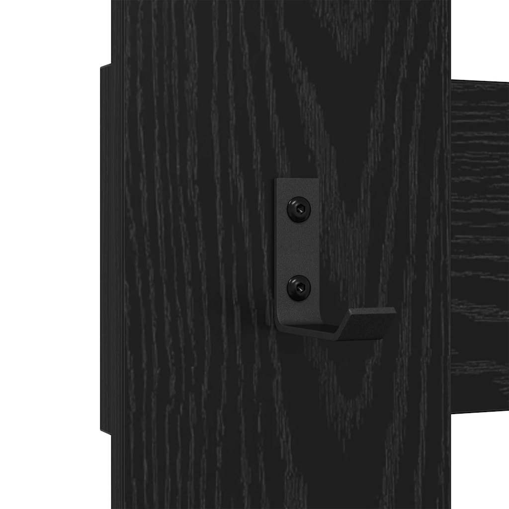 Appendiabiti a muro Rovere Nero 65 x 3 x 100 cm