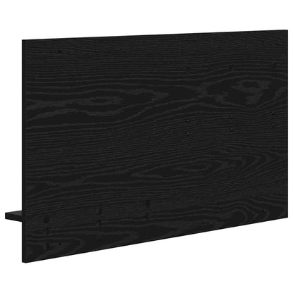 Appendiabiti a muro con lo scaffale Rovere Nero 90 x 10 x 50 cm
