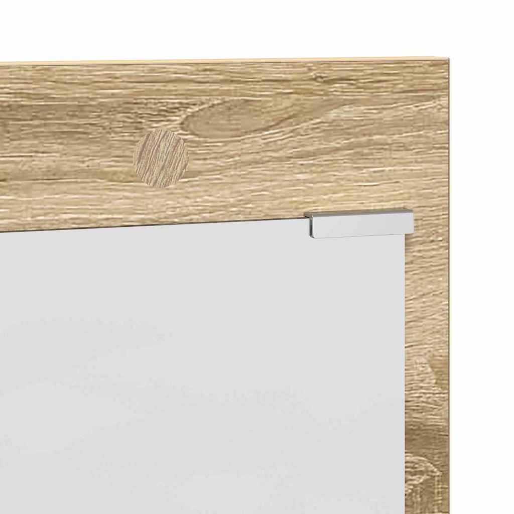Appendiabiti a muro con specchio Rovere Sonoma 90 x 10 x 50 cm