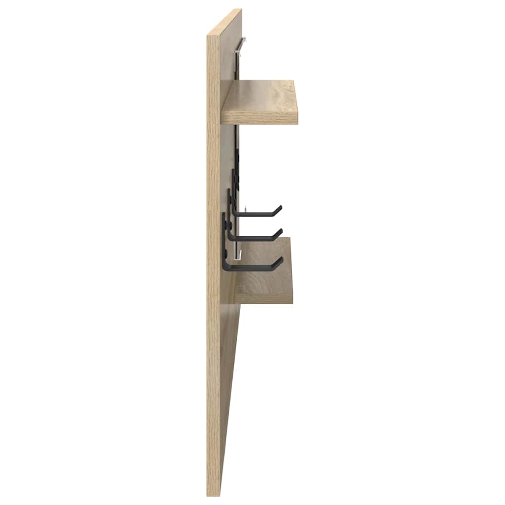 Appendiabiti a muro con specchio Rovere Sonoma 90 x 10 x 50 cm