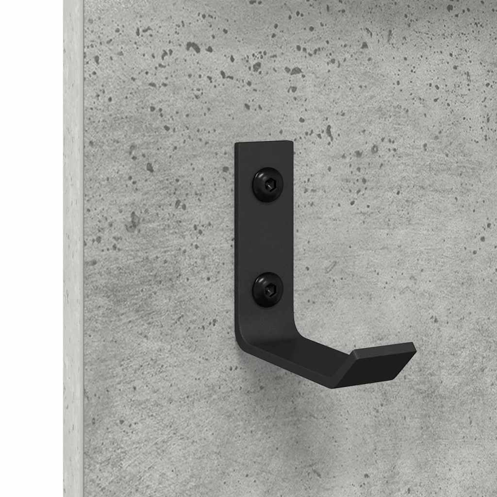 Appendiabiti a muro con specchio Grigio cemento 90 x 10 x 50 cm