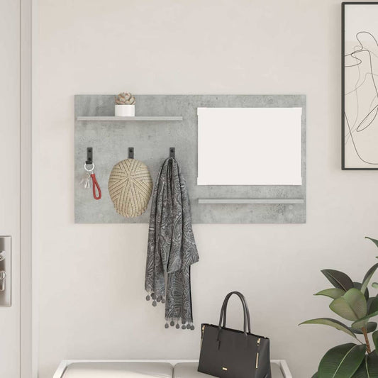 Appendiabiti a muro con specchio Grigio cemento 90 x 10 x 50 cm