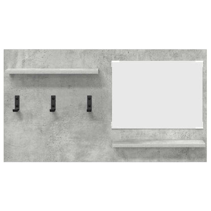 Appendiabiti a muro con specchio Grigio cemento 90 x 10 x 50 cm