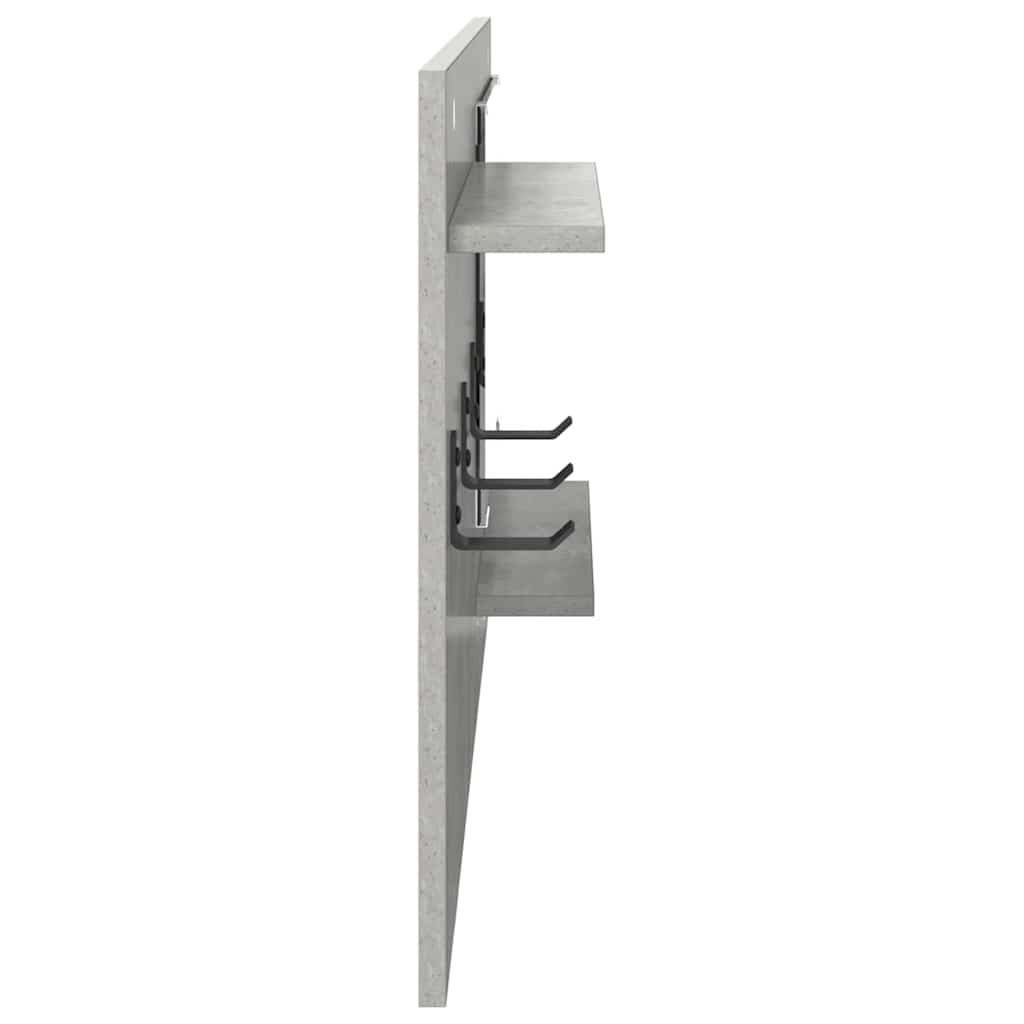 Appendiabiti a muro con specchio Grigio cemento 90 x 10 x 50 cm