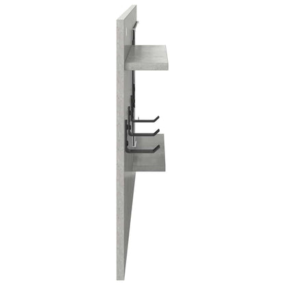 Appendiabiti a muro con specchio Grigio cemento 90 x 10 x 50 cm