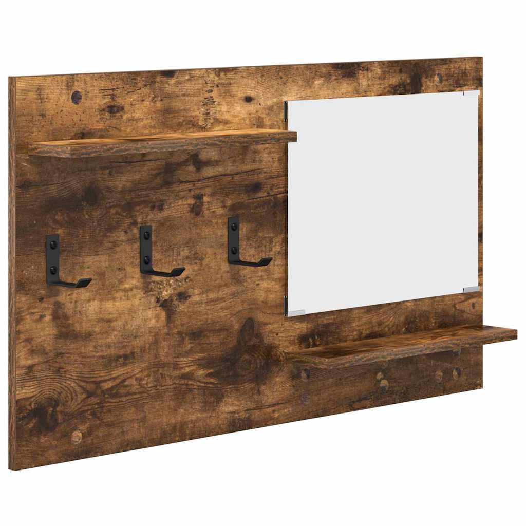 Appendiabiti a muro con lo scaffale Rovere fumé 90 x 10 x 50 cm