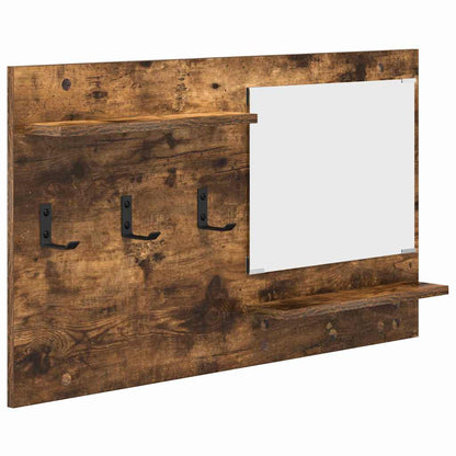 Appendiabiti a muro con lo scaffale Rovere fumé 90 x 10 x 50 cm