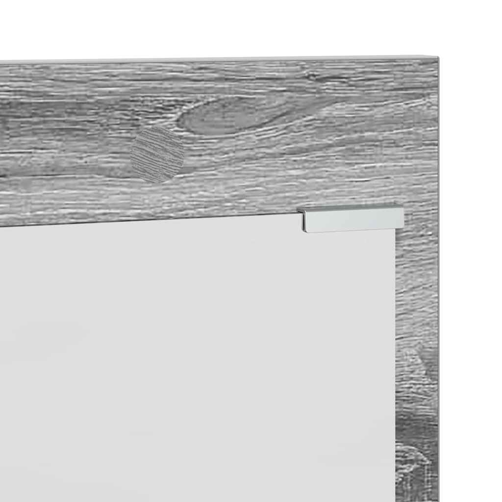 Appendiabiti a muro con specchio Grigio Sonoma 90 x 10 x 50 cm