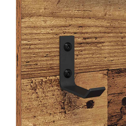 Appendiabiti a muro con specchio Legno vecchio 90 x 10 x 50 cm