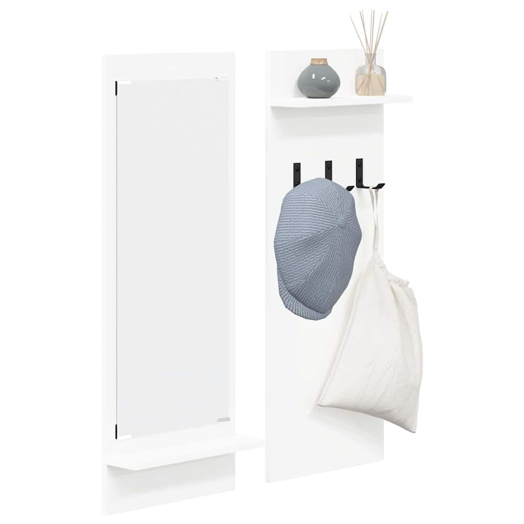 Appendiabiti a muro Bianco 70 x 10 x 90 cm Legno multistrato