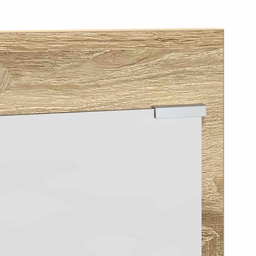 Appendiabiti a muro con specchio Rovere Sonoma 70 x 10 x 90 cm