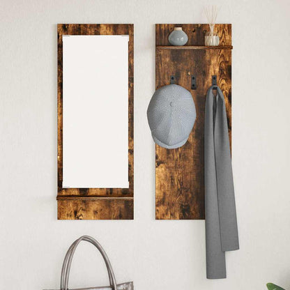 Appendiabiti a muro con lo scaffale Rovere fumé 70 x 10 x 90 cm