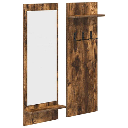 Appendiabiti a muro con lo scaffale Rovere fumé 70 x 10 x 90 cm