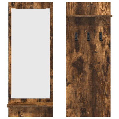 Appendiabiti a muro con lo scaffale Rovere fumé 70 x 10 x 90 cm