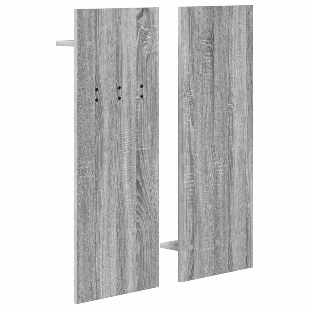 Appendiabiti a muro con specchio Grigio Sonoma 70 x 10 x 90 cm | homemem39