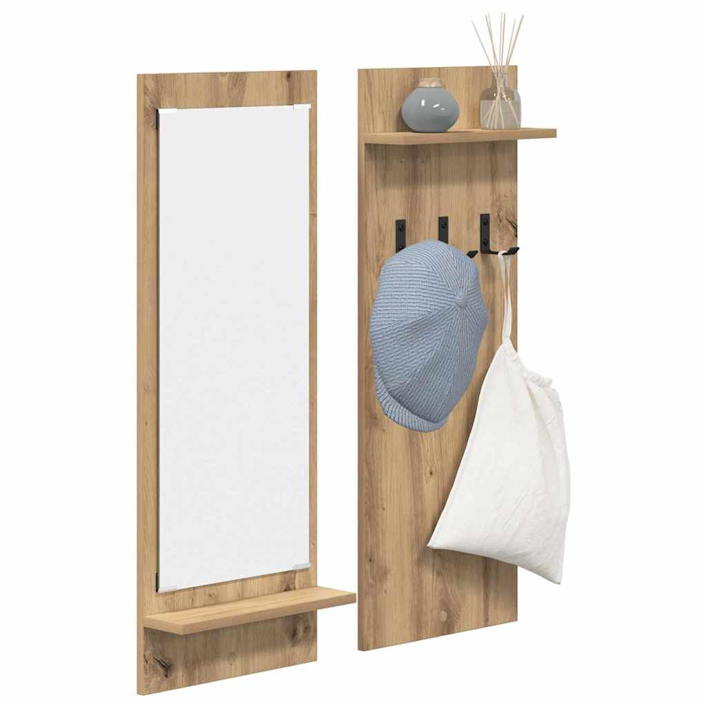 Appendiabiti a muro Rovere artigianale 70 x 10 x 90 cm | homemem39