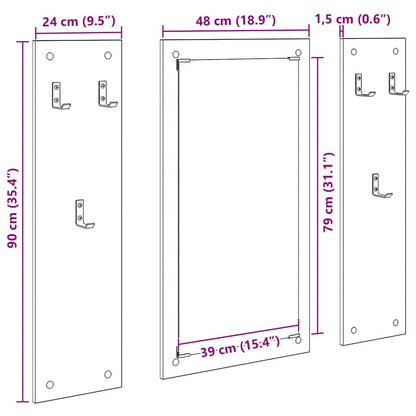 Appendiabiti a muro Bianco 96 x 1,5 x 90 cm Legno multistrato