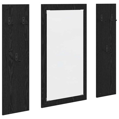 Appendiabiti a muro con specchio Rovere Nero 96 x 1,5 x 90 cm
